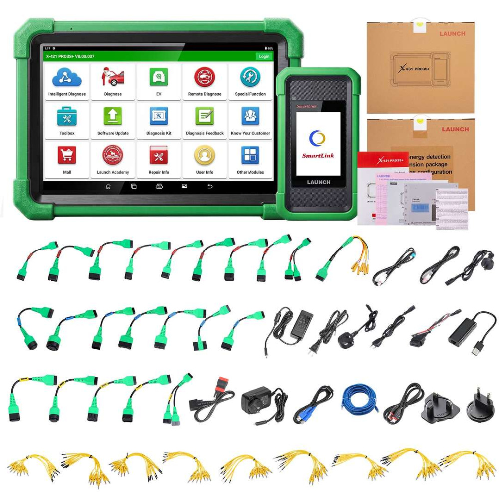 LAUNCH X431 PRO3S+ EV Diagnostic Scanner for EV Diagnostics & Battery Pack Analysis Supports Topology 40+ Service Functions CAN FD DoIP