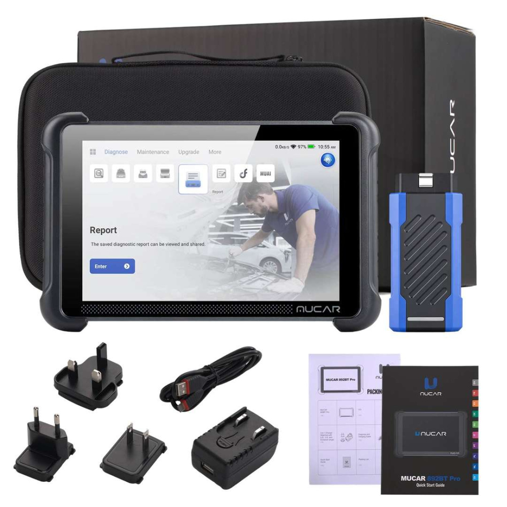 MUCAR 892BT PRO Bi-directional AI-Assisted Diagnostic Scanner Supports Topology Mapping CANFD/DOIP/J2534 35 Resets ECU Coding