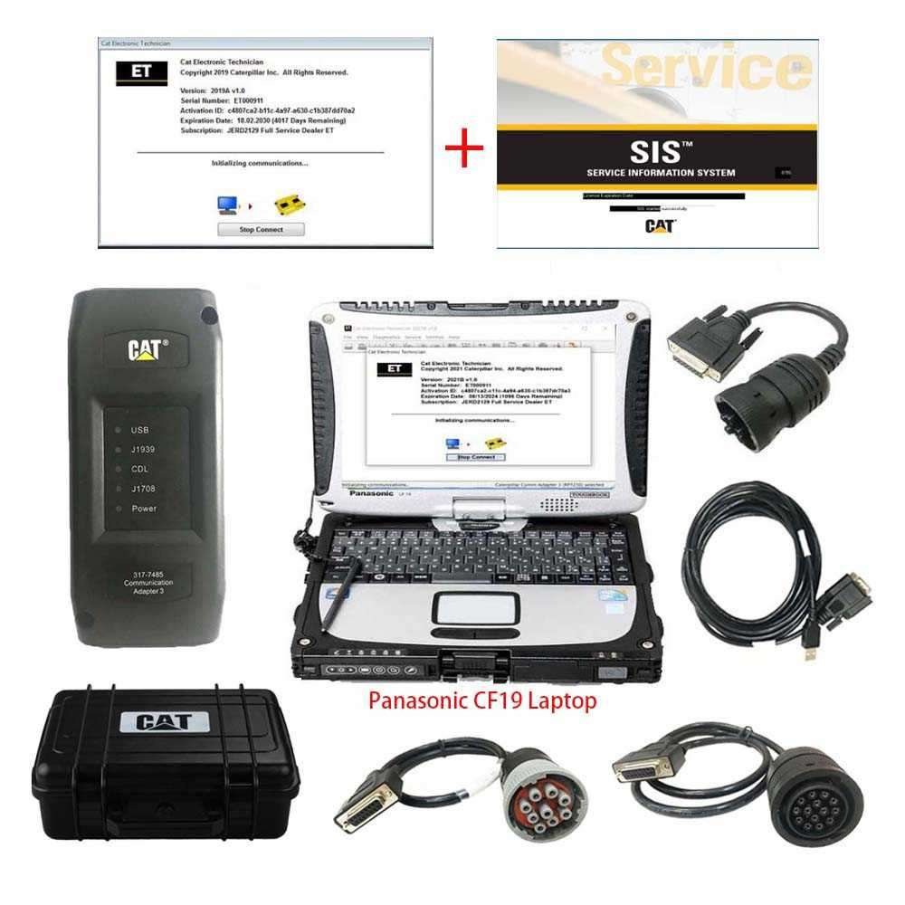 Best Quality 2026A/2019C CAT Caterpillar ET 3 Diagnostic Adapter III CAT Truck Diagnostic Tool PLUS Panasonic CF19 Laptop