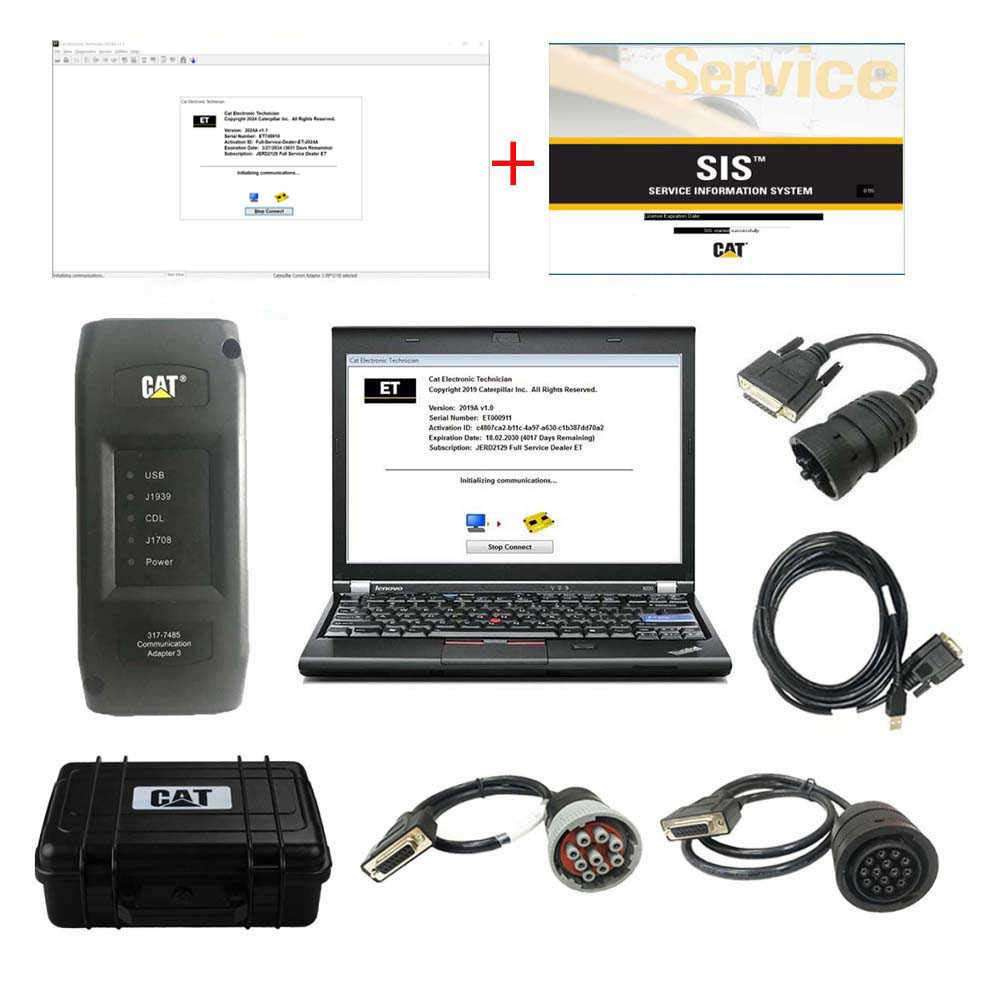 2026A 2019C CAT Caterpillar ET Diagnostic Adapter III CAT Diagnostic Tool PLUS Lenovo X230 laptop (Real Caterpillar ETAdapter 3)