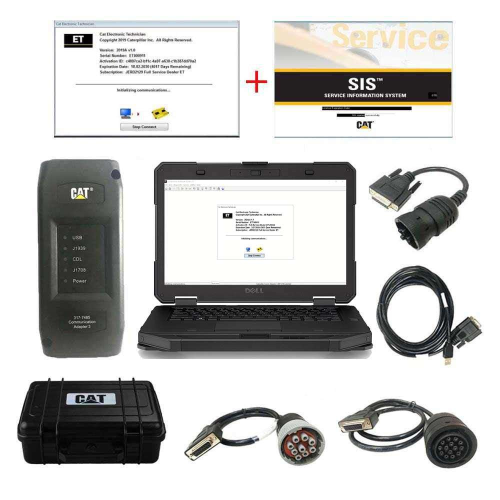Best Quality 2026A CAT Caterpillar ET 3 Diagnostic Adapter III CAT ET Truck Diagnostic Tool With DELL 5414 Laptop