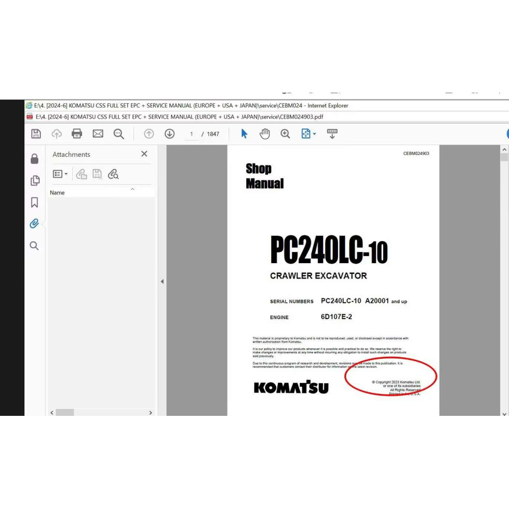 2024.06 Komatsu CSS EPC Parts Catalog Shop Manual and Maintenance Manual