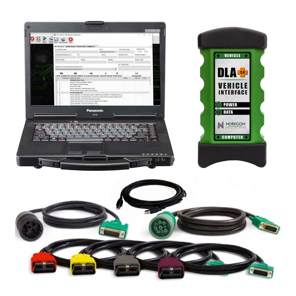 2026 V2 Noregon JPRO Heavy duty Medium-duty Truck Scanner Diagnostic Tool Noregon JPRO DLA Plus 2.0 Adapter kit