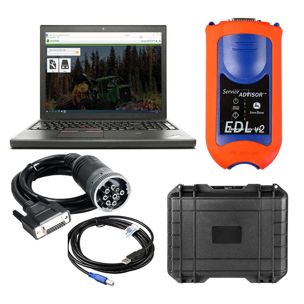 V5.4.84 John Deere Service Advisor EDL V2 Electronic Data Link Truck Diagnostic Kit Plus lenovo T450 Laptop