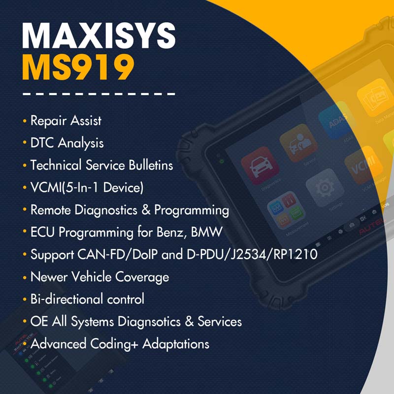 Autel MaxiSYS MS919 Advanced Diagnostic and Measurement System –  MechanixGear