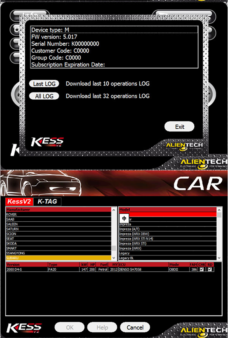 V2.8 KESS V2 V5.017 Manager ECU Tuning Kit Master Version No Token